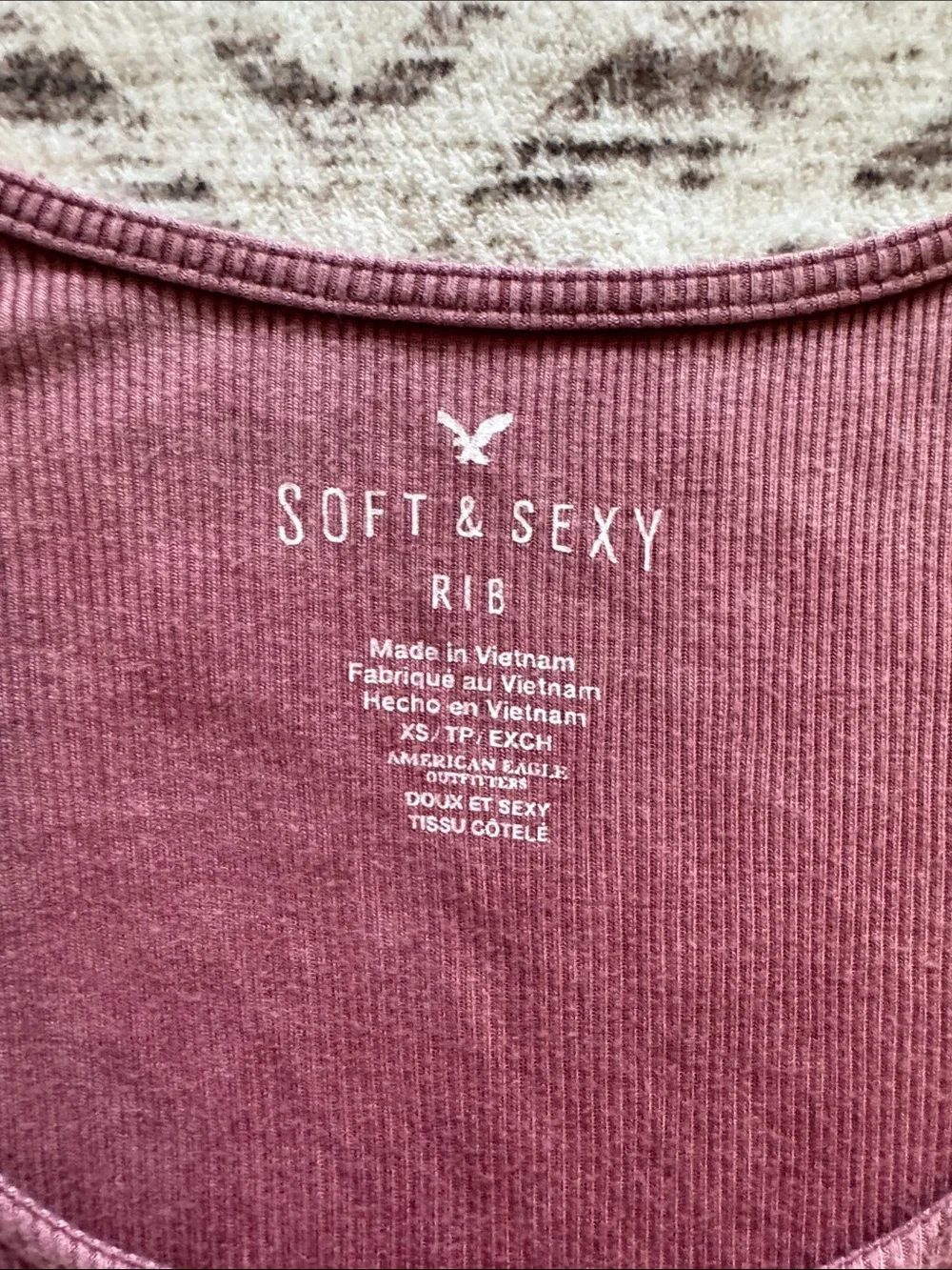 American Eagle Outfitters Ribbed Lace-Up Tank in Burgundy